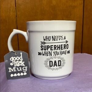 White Ceramic Dad Superhero Mug